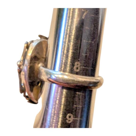 Vintage 925 Sterling Silver Lapis Lazuli Flower Vining Metal Work Ring Size 8.25 - Picture 8 of 8